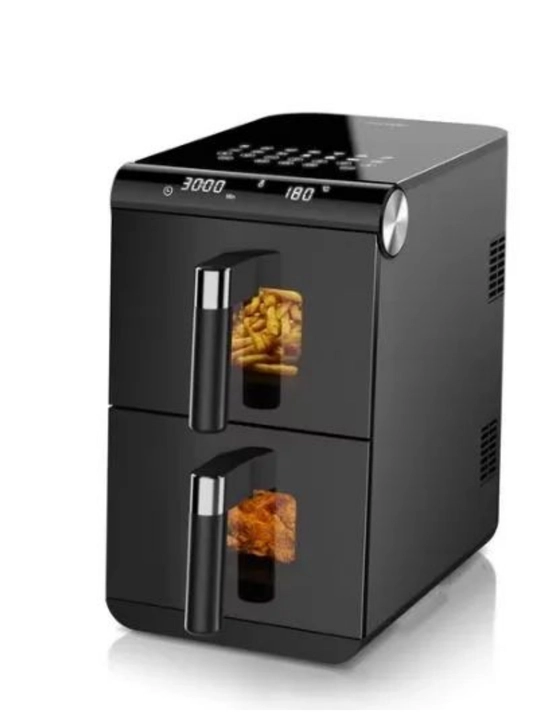 Elektr aerogril 2 ta savatli, 12 L + 8 L, yog‘siz frityur air fryer