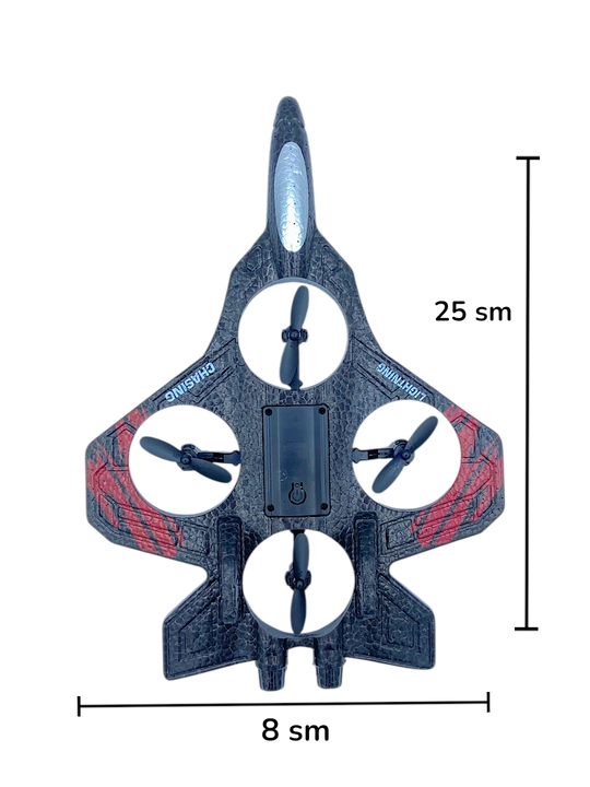 Radio boshqariladigan Fighter dron samolyot, 360° fokus, RGB chiroqli oyinchoq, bolalarga