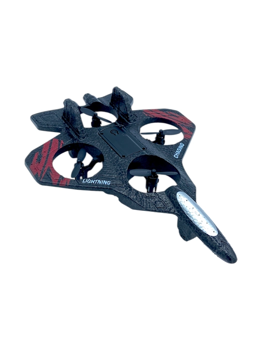 Radio boshqariladigan Fighter dron samolyot, 360° fokus, RGB chiroqli oyinchoq, bolalarga