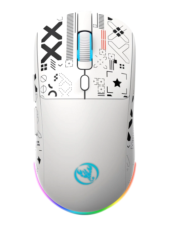 Simsiz o‘yin sichqonchasi HXSJ T90 RGB, kompyuter sichqonchasi 3600 DPI, 1000Hz