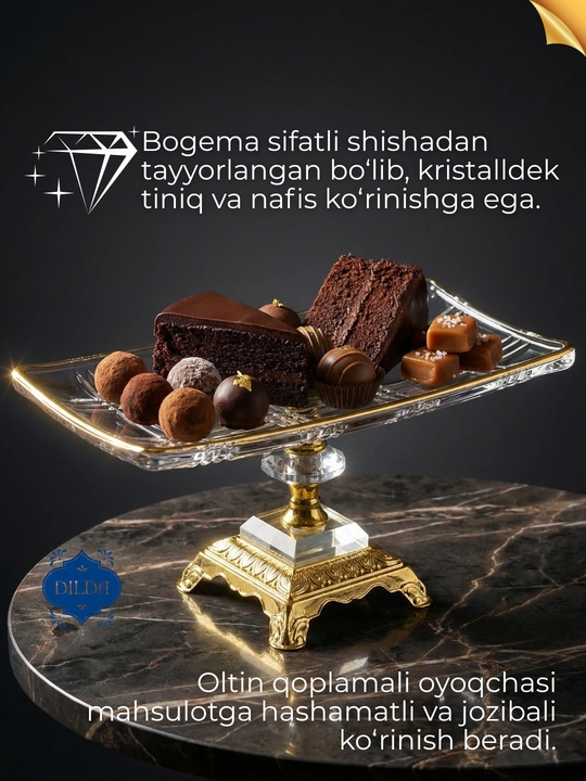 Bogema idish, sovg'a uchun, meva, shirinlik uchun, desert uchun