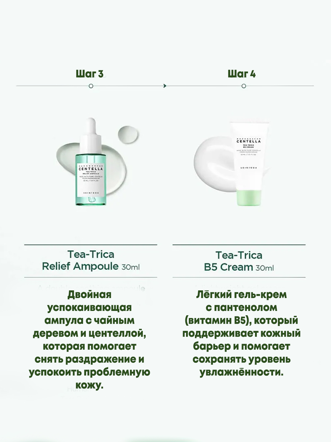 Мини-набор SKIN1004 Tea-Trica с центеллой для проблемной кожи