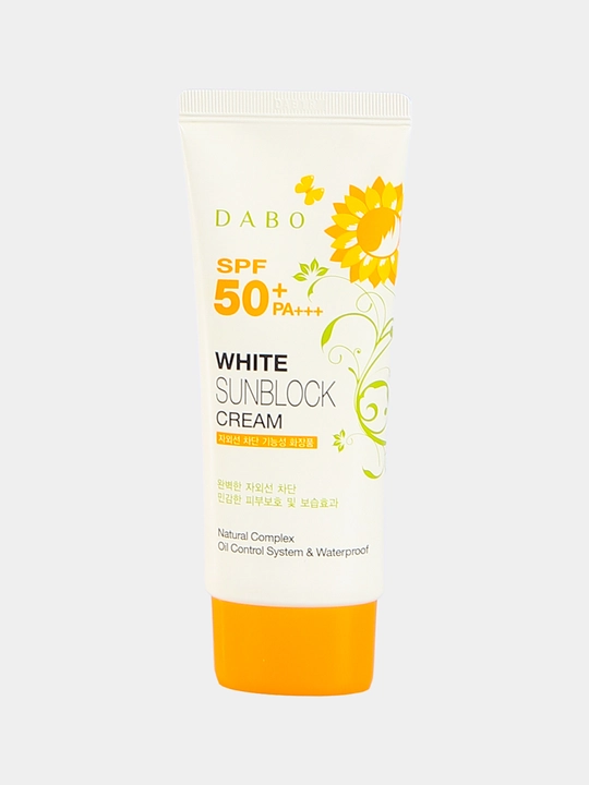 Солнцезащитный крем, DABO, Aloe vera, White sun block, Aloe-vera tone-upSPF50+ PA+++ 70 мл