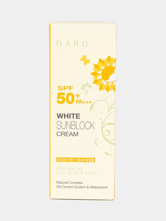 Солнцезащитный крем, DABO, Aloe vera, White sun block, Aloe-vera tone-upSPF50+ PA+++ 70 мл