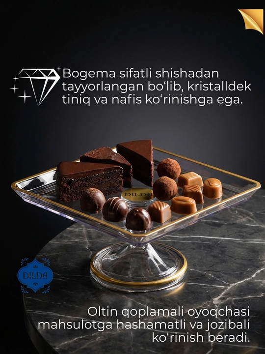 Bogema idish, sovg'a uchun, meva, shirinlik uchun, desert uchun