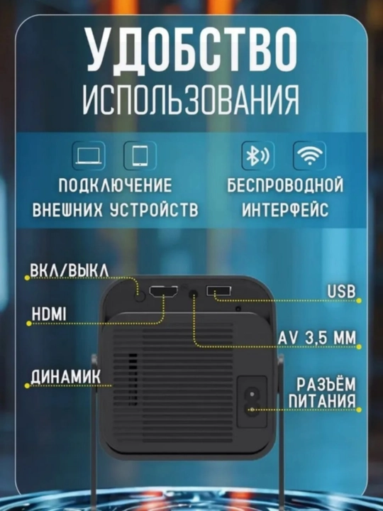 Смарт проектор HY320 mini, Android 11, портативный домашний кинотеатр