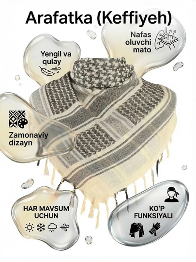 Арабский головной убор, шарф, платок, арафатка, унисекс, Keffiyeh — ACTIV-ARAFATK-КРАСН