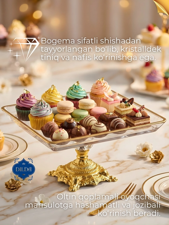 Bogema idish, sovg'a uchun, meva, shirinlik uchun, desert uchun