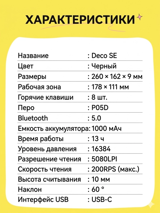 Simsiz grafik planshet XP-Pen Deco SE Bluetooth