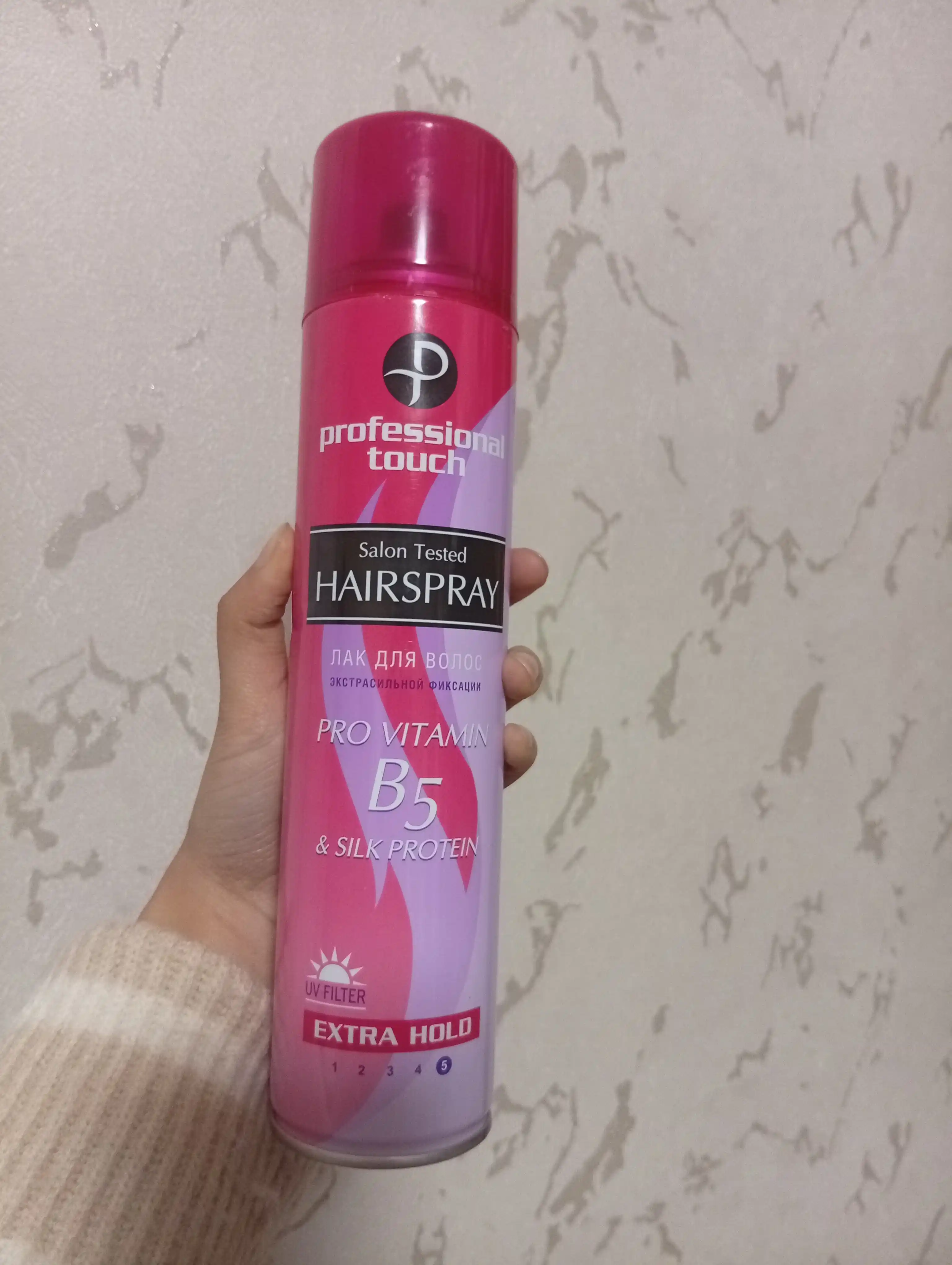 Лак для волос Professional Touch vitamin B5 & Silk Protein, экстрасильная фиксация, 265 мл