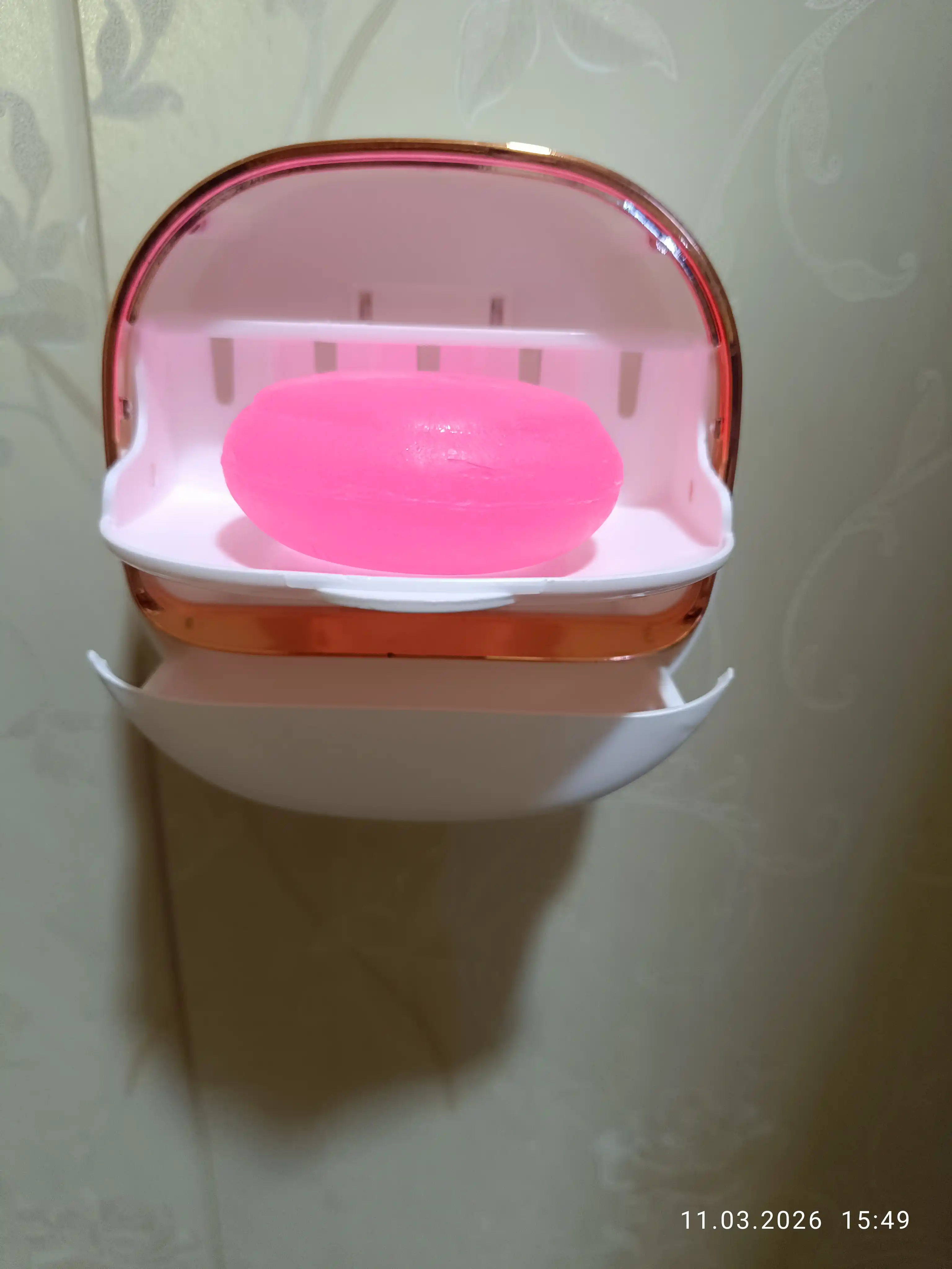 Vannaxona uchun devorga osiladigan sovun qutisi, ABS plastik, drenajli