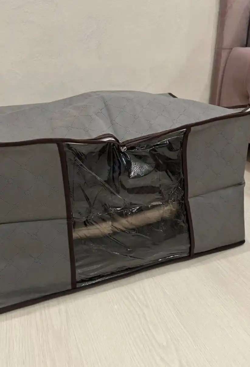 Складной органайзер для хранения вещей, одежды, белья и одеял, кофр с окном и ручками