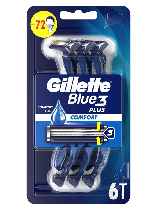 GILLETTE Blue3 Bir martalik ustaralar Comfort 6 dona