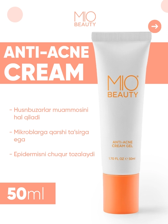Крем-гель для проблемной кожи анти-акне "MIO BEAUTY" - 