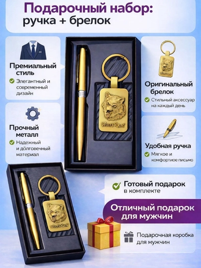 Подарочный набор: ключница, ручка и картхолдер