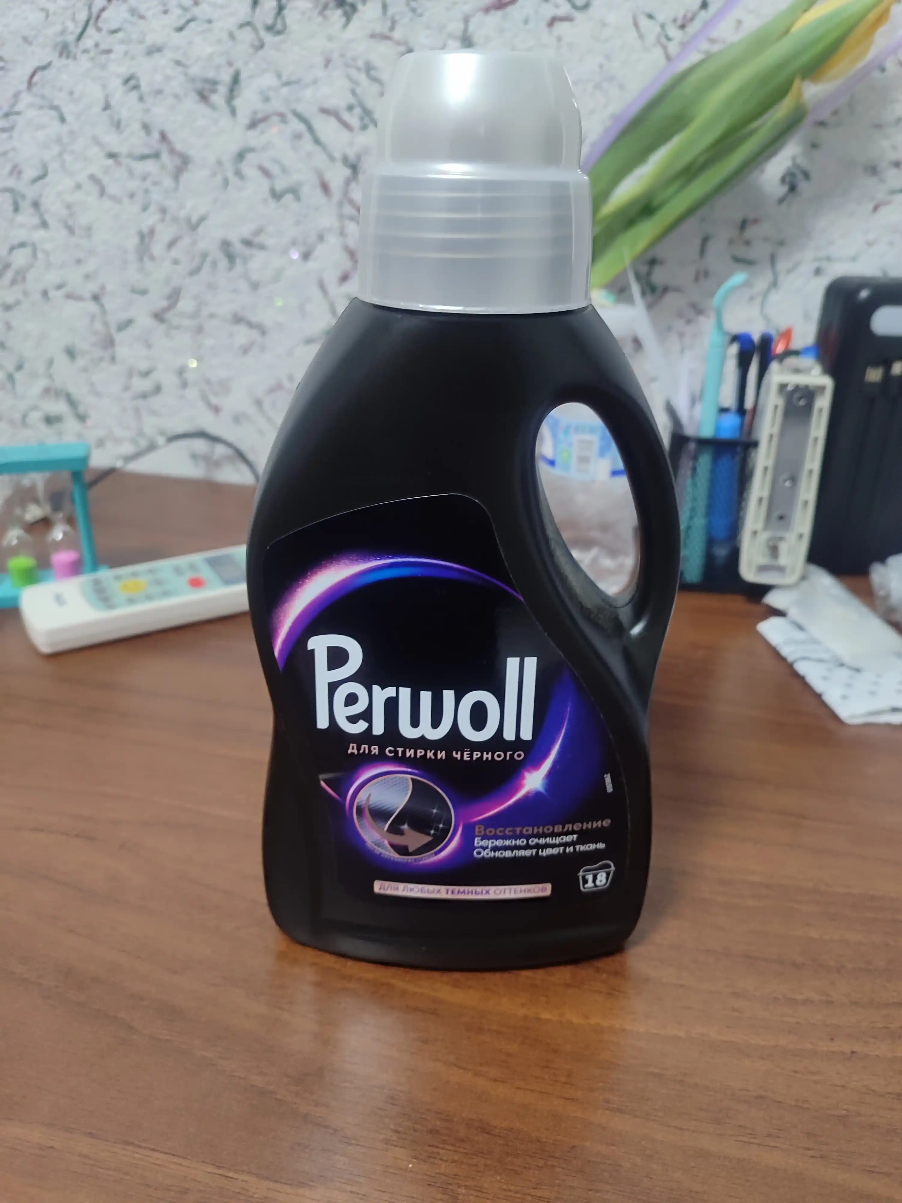 Гель для стирки Perwoll эффект восстановления для темного, 1 л