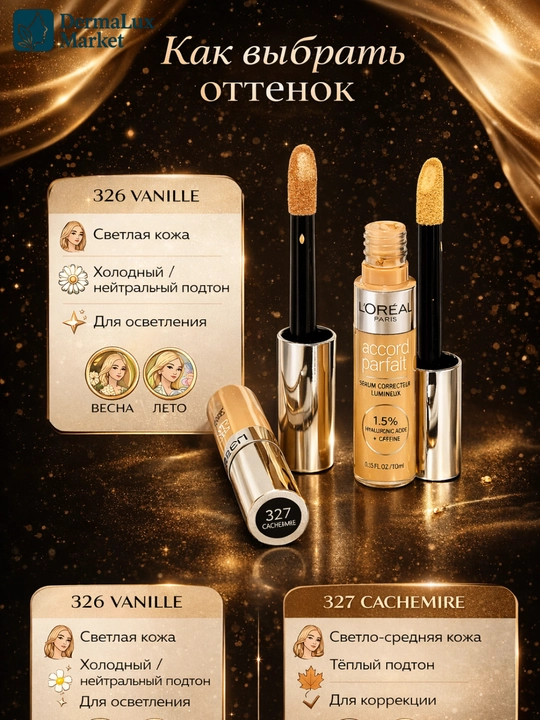Против тёмных кругов под глазами, увлажняющий и стойкий L’Oréal Serum консилер