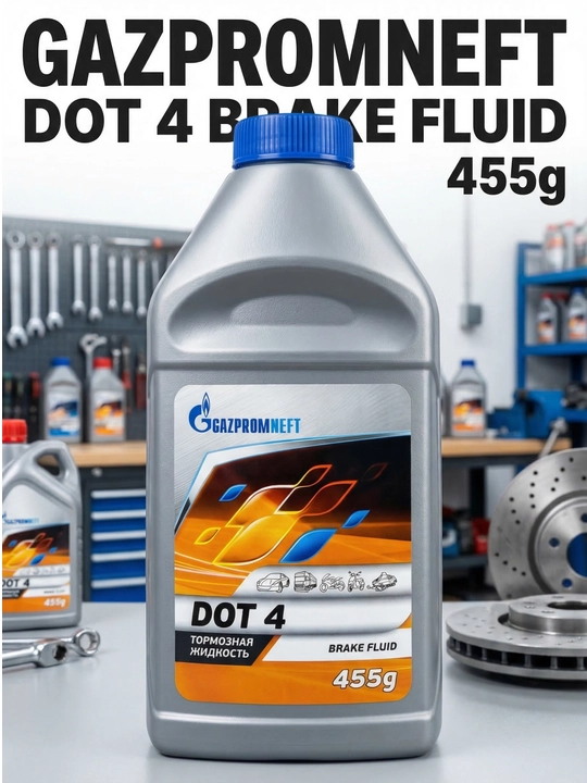 Tormoz suyuqligi Gazpromneft DOT 4, yengil va yuk avtomobillari uchun, 455 g