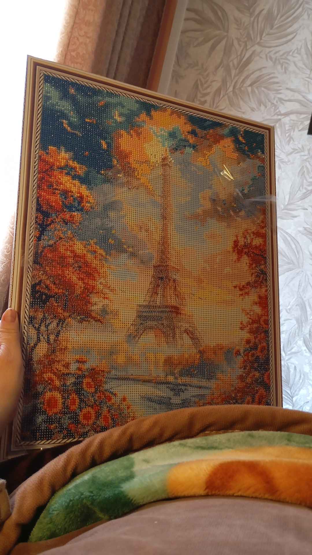 Olmosli mozaika, Almaznaya mazayka, "PEYZAJ" mavzusida, ramkaga tortilgan, 40*50 sm