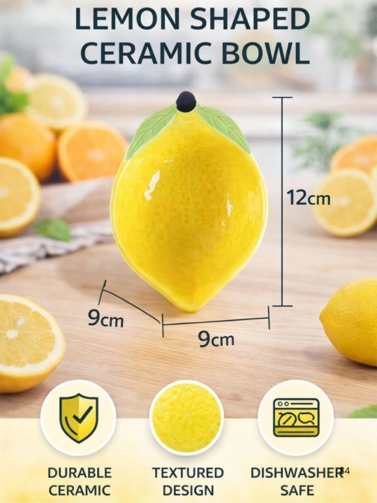 Seramika sosli qayiqlar "Limon", 2 dona