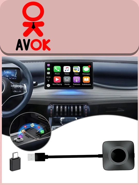 Yesido KM23 simsiz adapteri, CarPlay/Android Auto, Wi-Fi + Bluetooth, qora