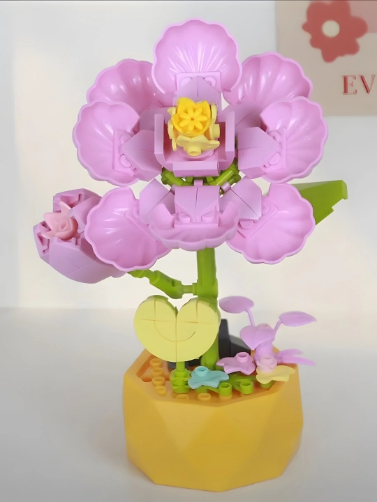 Конструктор 3D цветы. Набор для сборки цветов из конструктора, cовместим с Lego