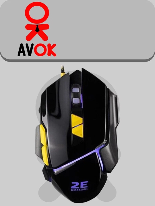 Simli o‘yin sichqonchasi 2E Gaming MG290, 4800 DPI gacha, 7 ta tugma, LED-yoritish, USB, qora