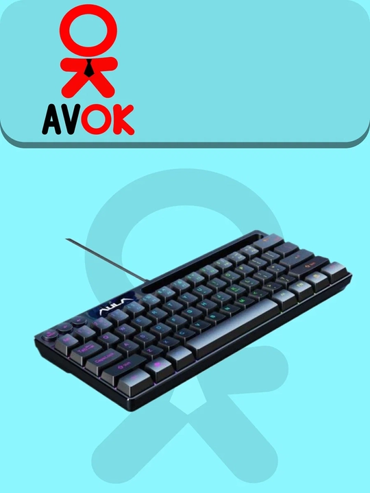Клавиатура AULA F3061, 61 клавиша, RGB подсветка, мультимедийные функции, RUS/ENG, чёрная