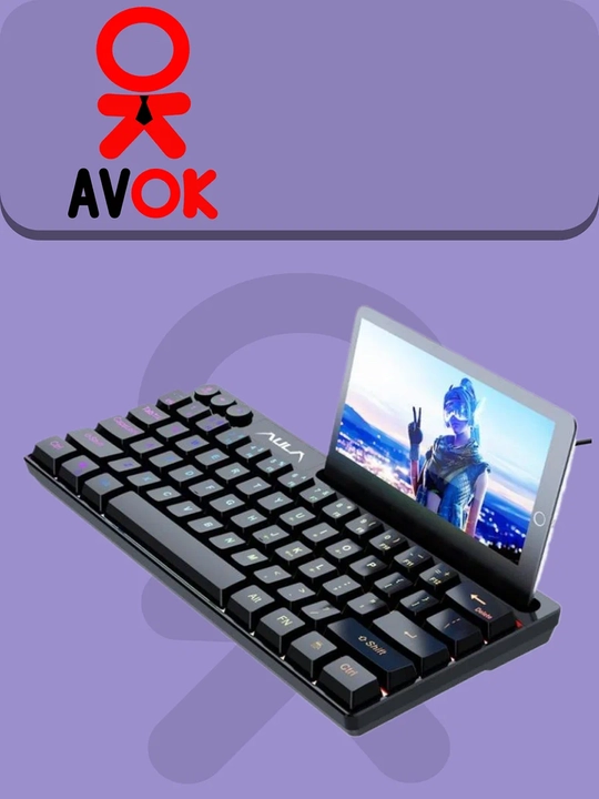 Клавиатура AULA F3061, 61 клавиша, RGB подсветка, мультимедийные функции, RUS/ENG, чёрная