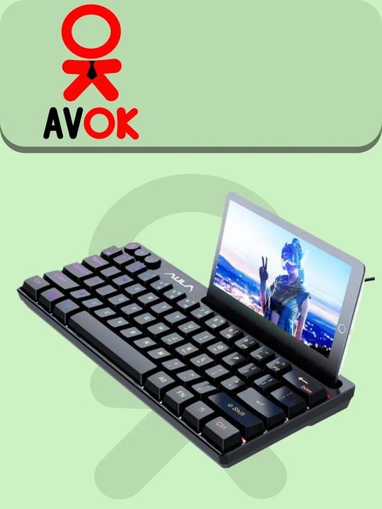 Клавиатура AULA F3061, 61 клавиша, RGB подсветка, мультимедийные функции, RUS/ENG, чёрная