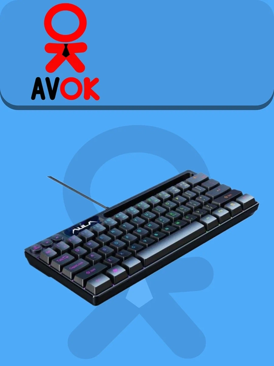 Клавиатура AULA F3061, 61 клавиша, RGB подсветка, мультимедийные функции, RUS/ENG, чёрная
