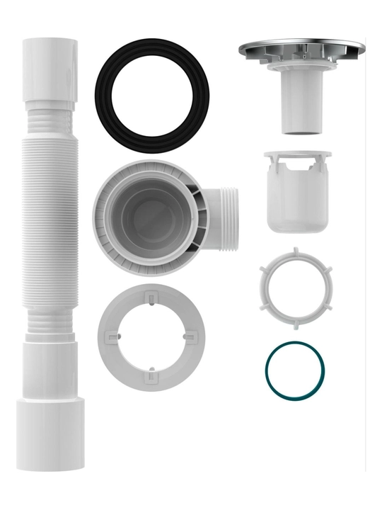 Aquant Сифон для душевого поддона, гофрированная труба 40×40/50 (V515-40-MR-НК)