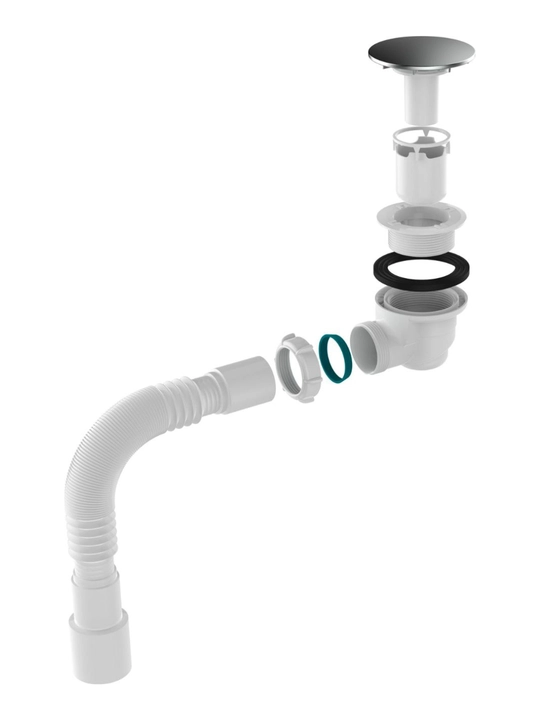 Aquant Сифон для душевого поддона, гофрированная труба 40×40/50 (V515-40-MR-НК)