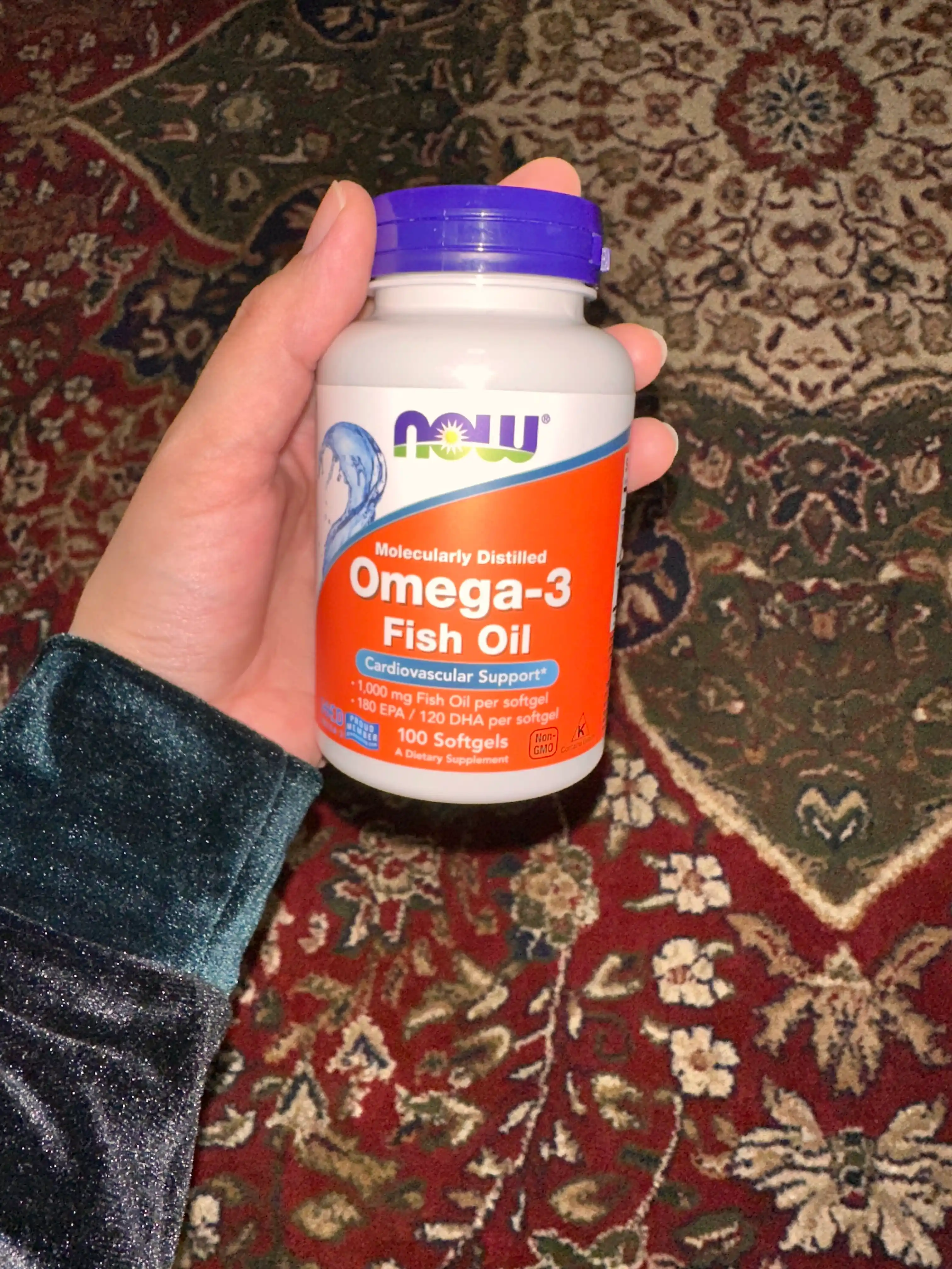 NOW Foods, Omega-3 baliq yog'i, 1000 mg, 180 EPA, 120 DHA