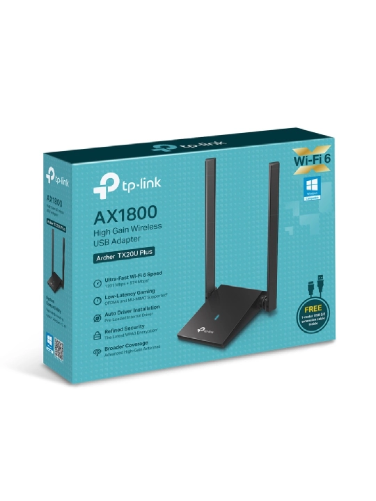 Yuqori quvvatli Wi-Fi 6 Archer TX20U Plus simsiz USB adapteri, AX1800