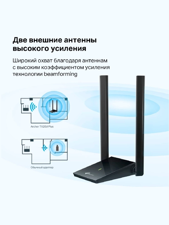 Yuqori quvvatli Wi-Fi 6 Archer TX20U Plus simsiz USB adapteri, AX1800