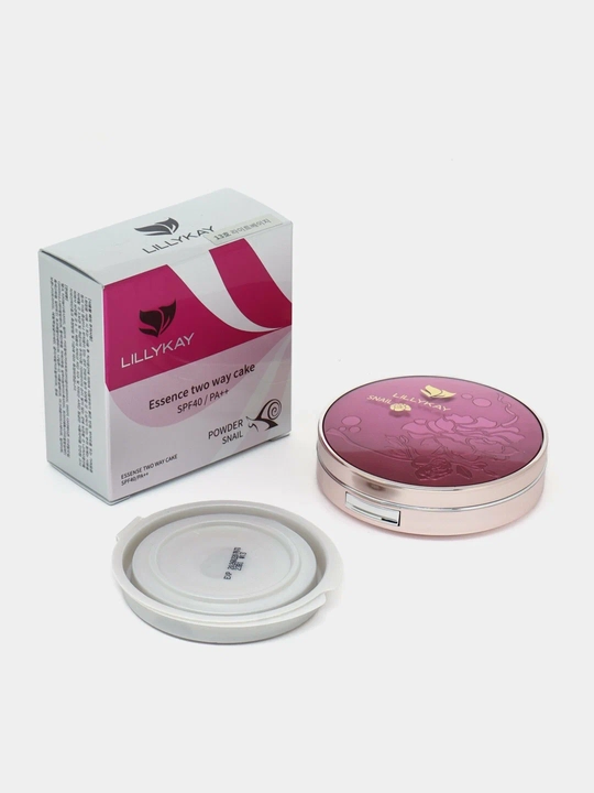 Пудра для лица LillyKay Essence Two Way Cake №21 SPF40 PA++ с муцином улитки