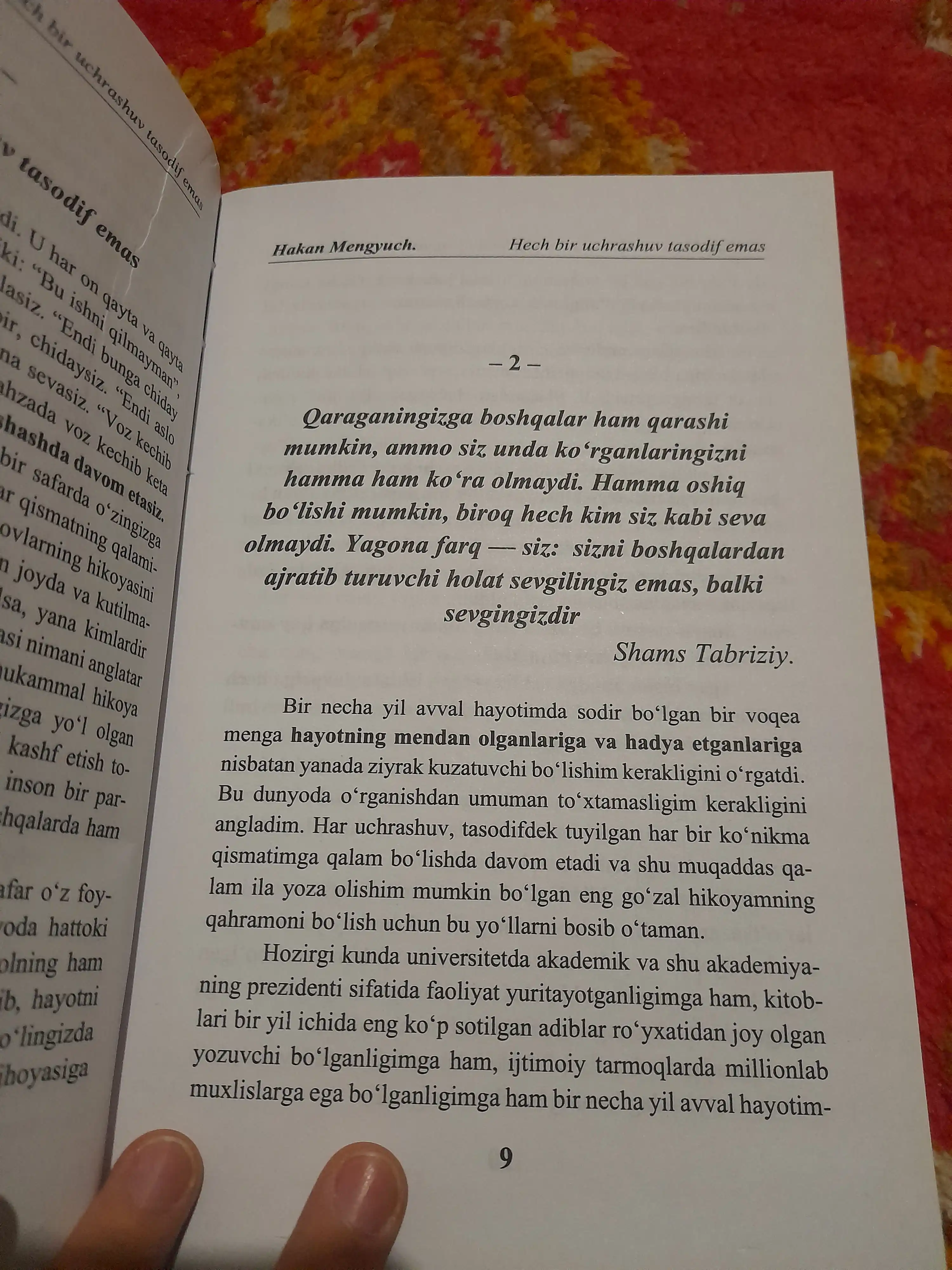 Hech bir uchrashuv tasodif emas — Hakan Mengyuch, o‘zlikni anglash haqida asar