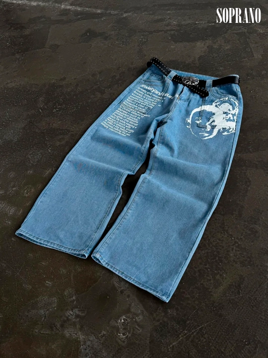 ETHER keng baggy jinsilar, erkaklar, ayollar va o‘smirlar uchun, o‘lchamlar S–XXXL