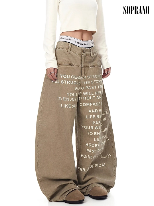 ETHER keng baggy jinsilar, erkaklar, ayollar va o‘smirlar uchun, o‘lchamlar S–XXXL