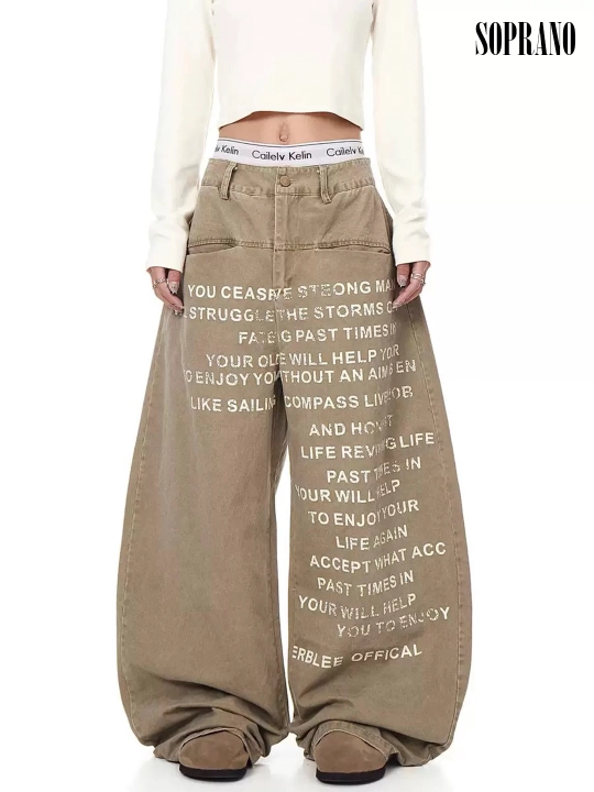 ETHER keng baggy jinsilar, erkaklar, ayollar va o‘smirlar uchun, o‘lchamlar S–XXXL