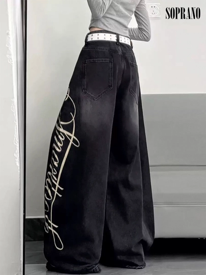 ETHER keng baggy jinsilar, erkaklar, ayollar va o‘smirlar uchun, o‘lchamlar S–XXXL