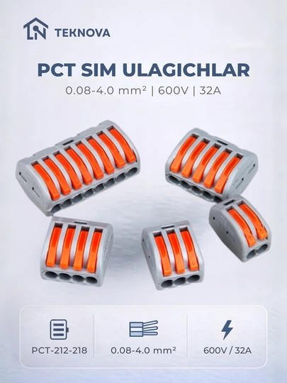 Универсальная клемма PCT-212/213/214/215/218, набор 10/20/50 шт, быстрый монтаж