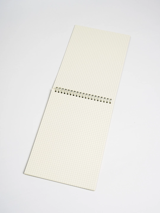 A5 va B5 formatdagi bloknot, minimalistik dizayn, shaffof muqova, 70 varaq katakli sahifa