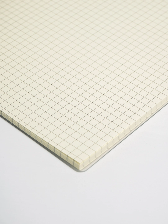 A5 va B5 formatdagi bloknot, minimalistik dizayn, shaffof muqova, 70 varaq katakli sahifa