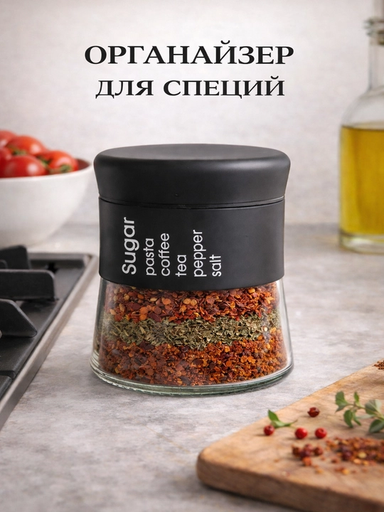 Органайзер для специй и сахара, контейнер для кухни, дозатор специй - 