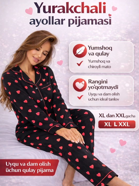 Ayollar pijamasi. Uy kiyimi,  pijama, paxtalik. Tepa past pijama