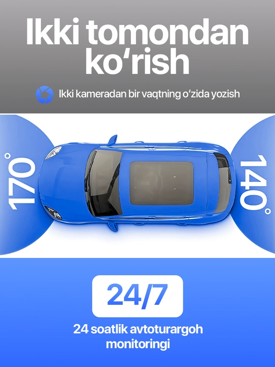 Видеорегистратор TEYES Q8 PRO, с 3 камерами, Wi-Fi наблюдение