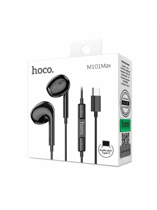 Simli quloqchinlar Hoco M101 Pro/Max, Audio kirish USB Type-C/Jack 3.5 mm