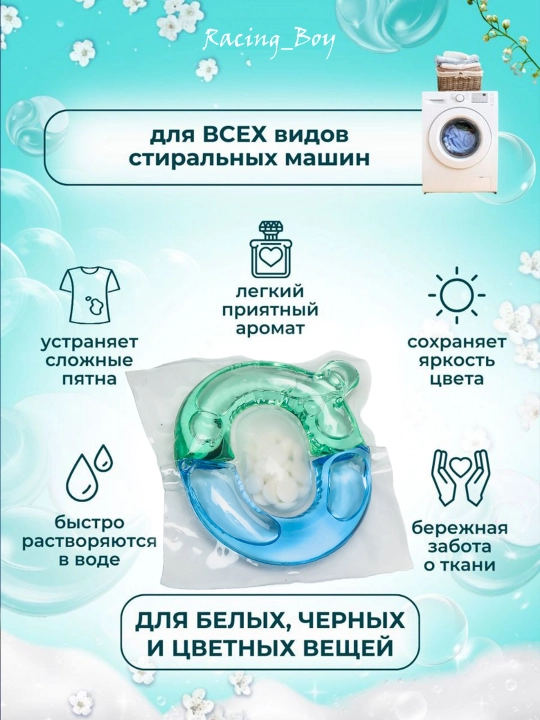 Капсулы для стирки 61 шт, концентрированное средство с ароматом